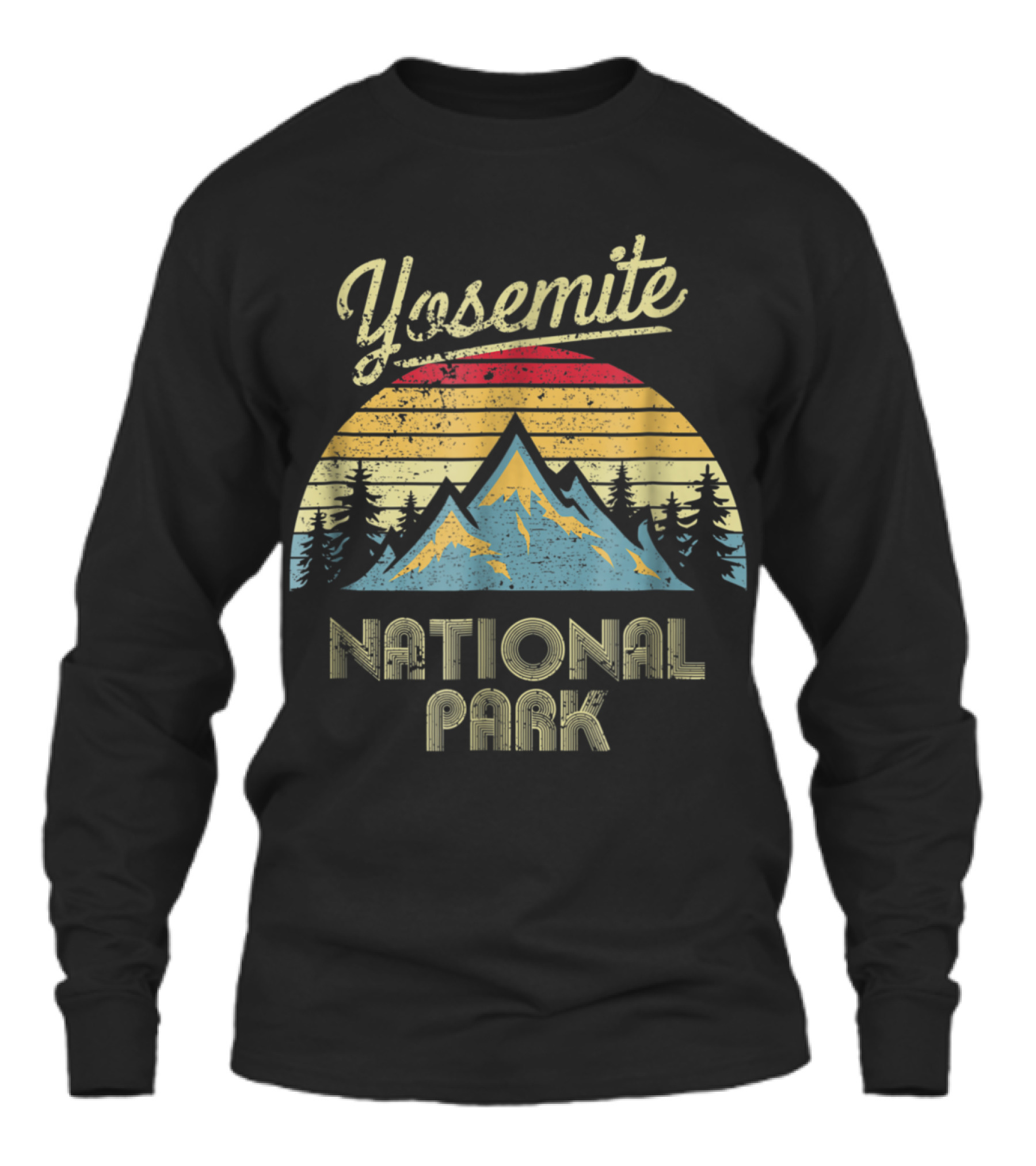 Vintage Retro Yosemite National Park M Unisex Long Sleeve