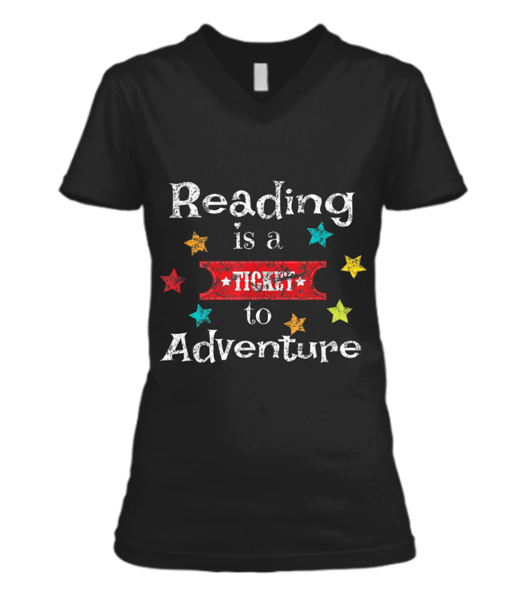 Reading for Teachers Vintage Reading V-Neck Womens T-Shirt