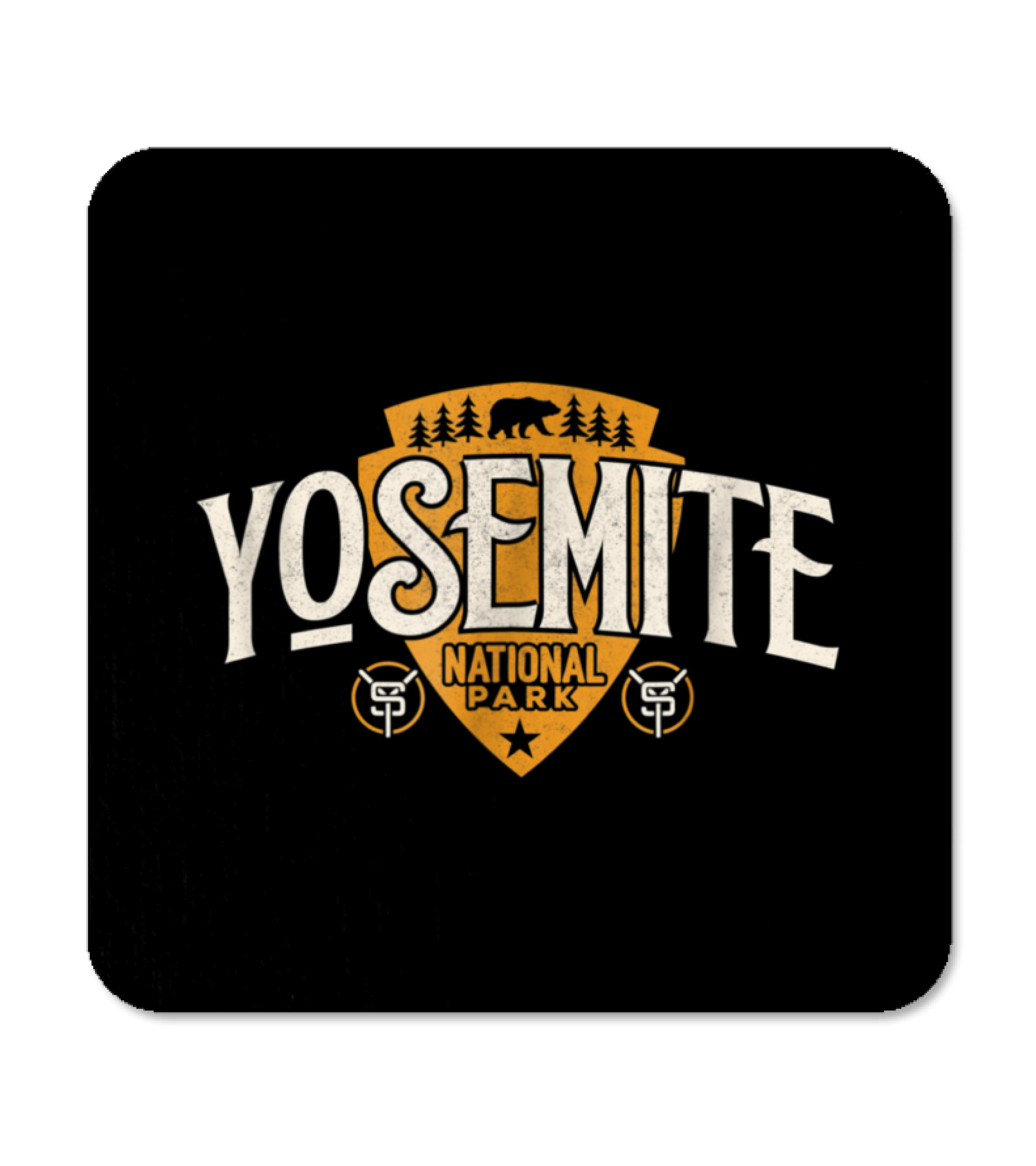 Vintage Retro Yosemite National Park Coaster