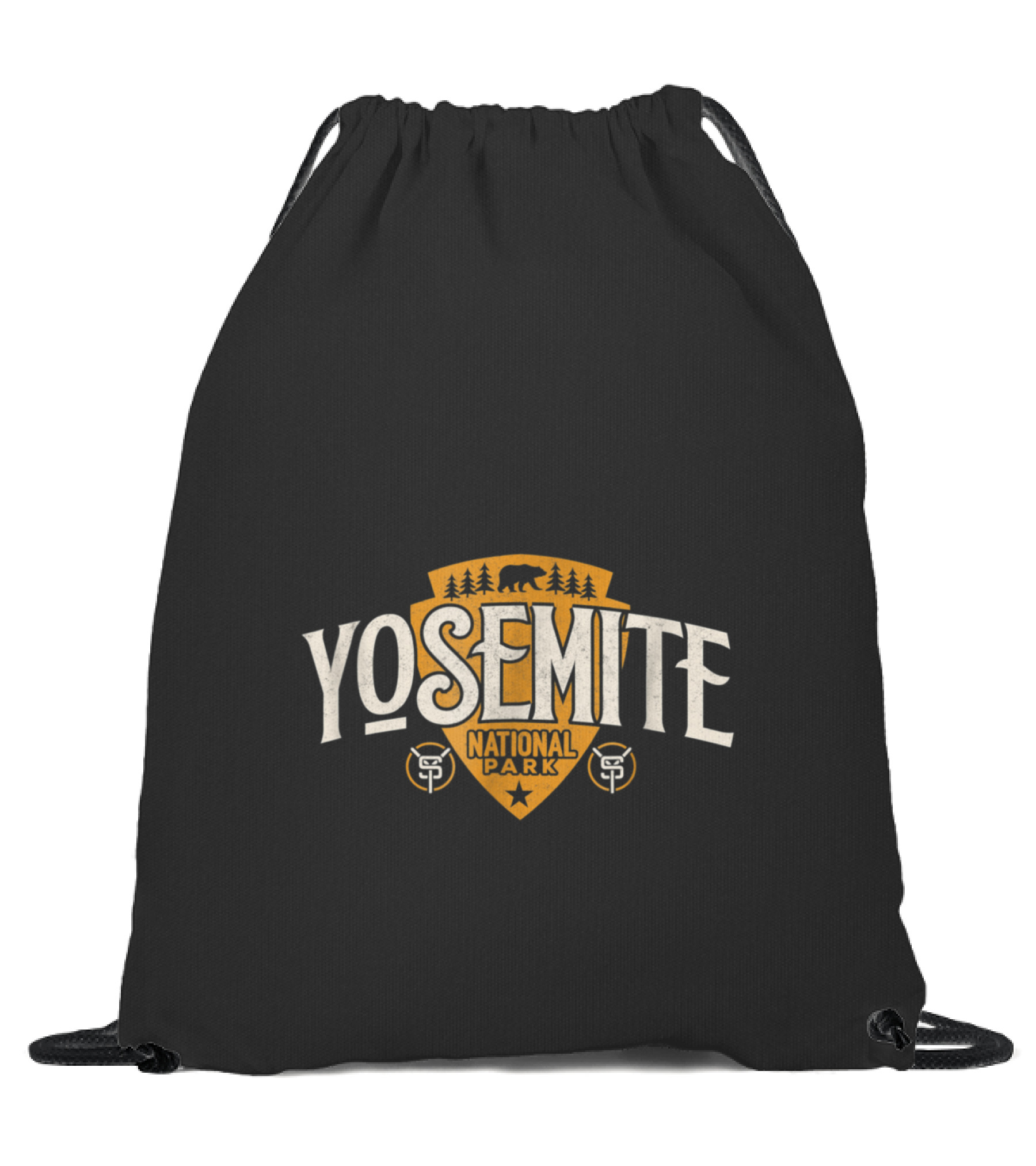 Vintage Retro Yosemite National Park Drawstring Bag