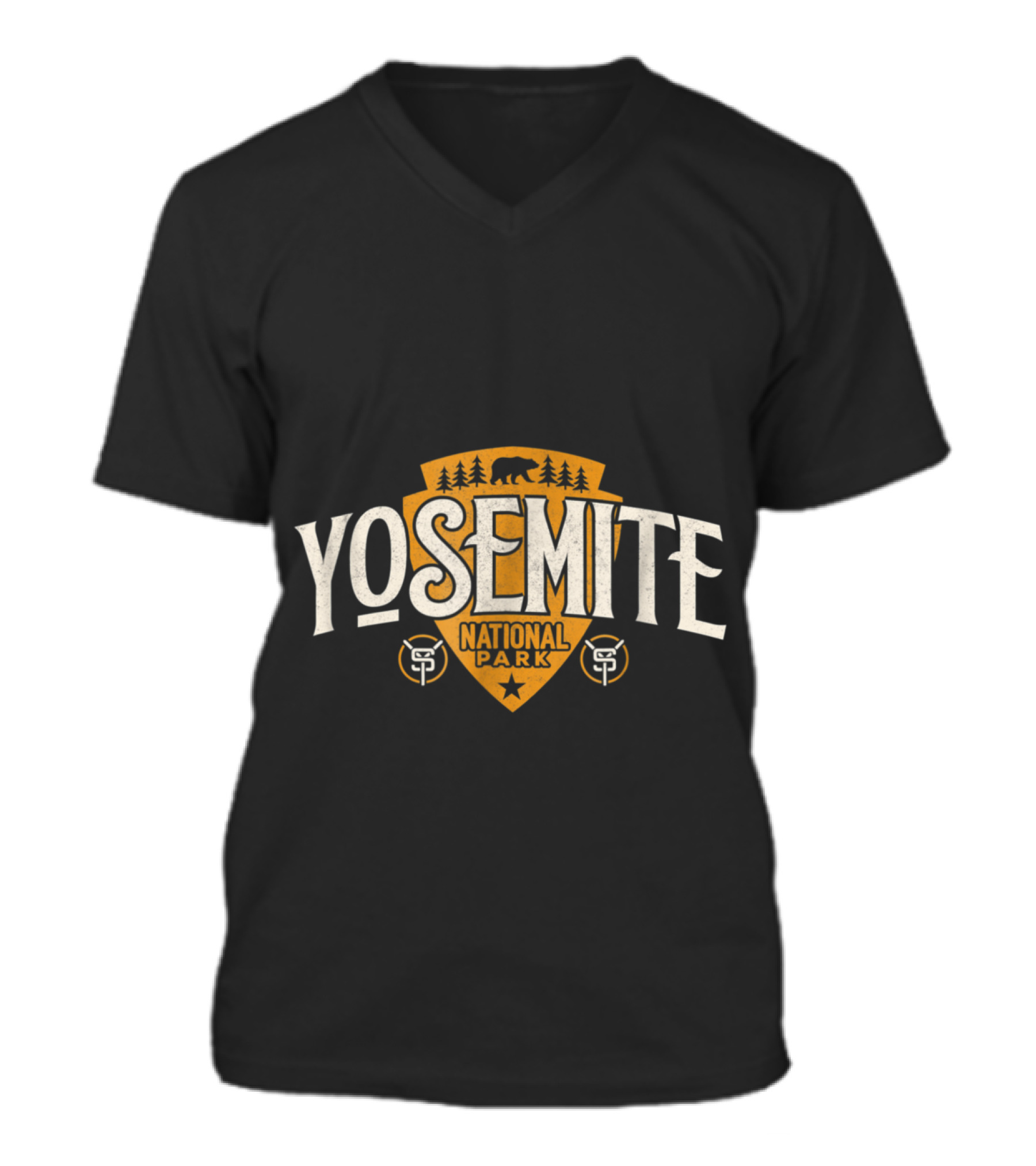 Vintage Retro Yosemite National Park V-Neck Unisex T-Shirt