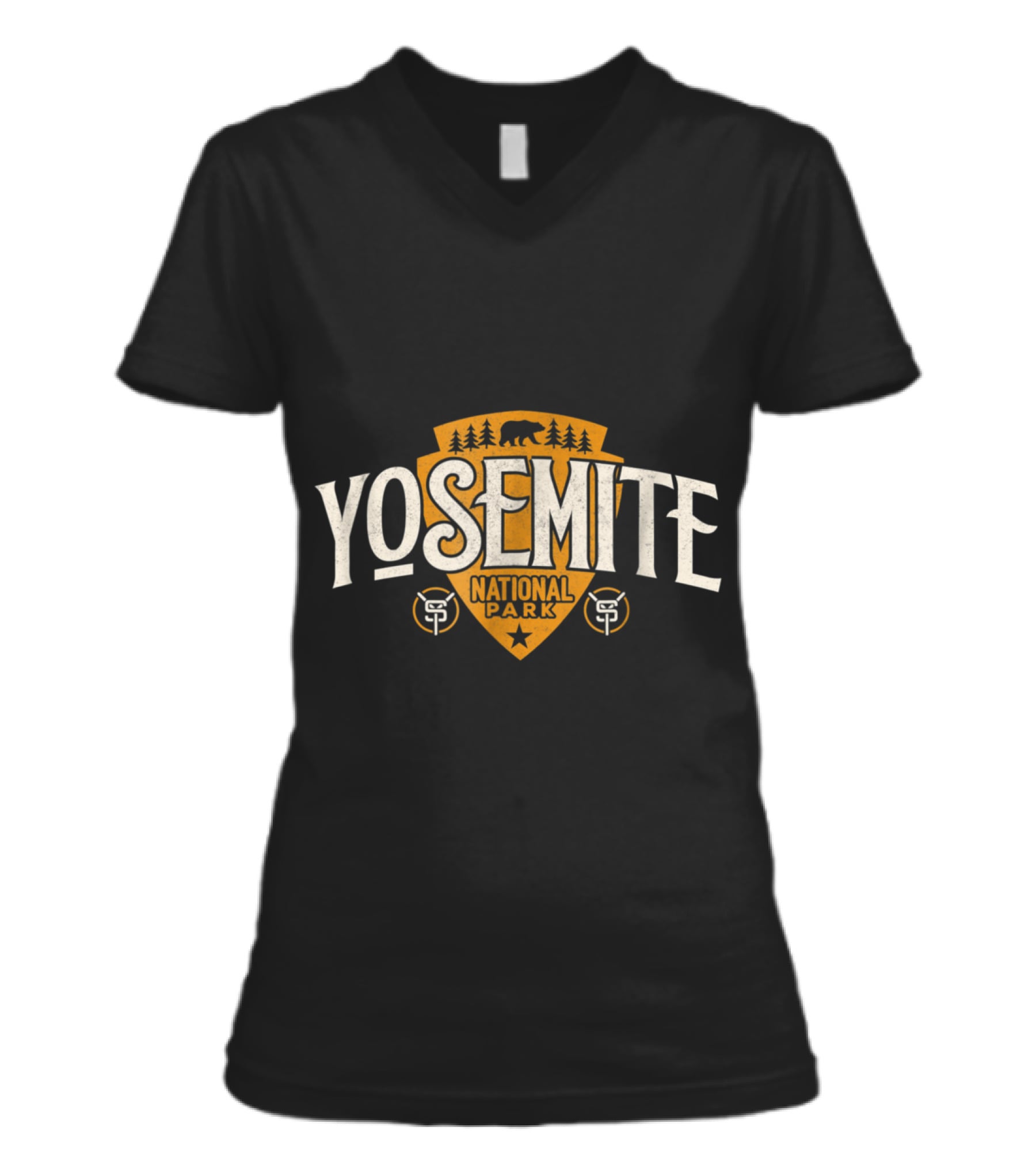 Vintage Retro Yosemite National Park V-Neck Womens T-Shirt Vintage Retro Yosemite National Park V-Neck Womens T-Shirt