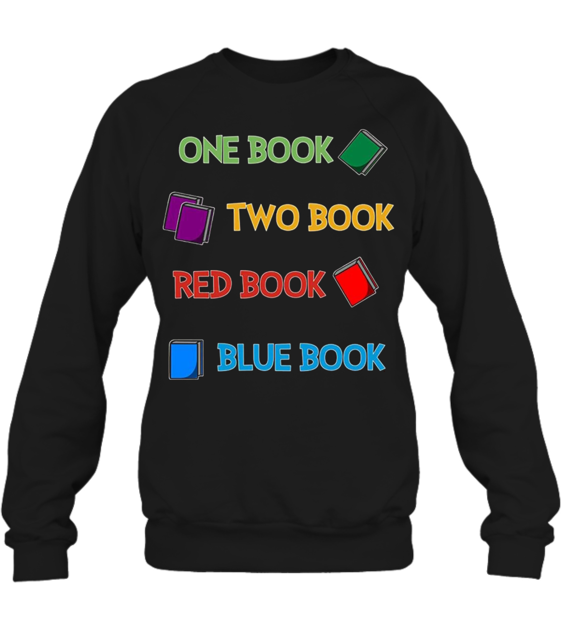 Reading One Book Two Book Red Crewneck Sweatshirt