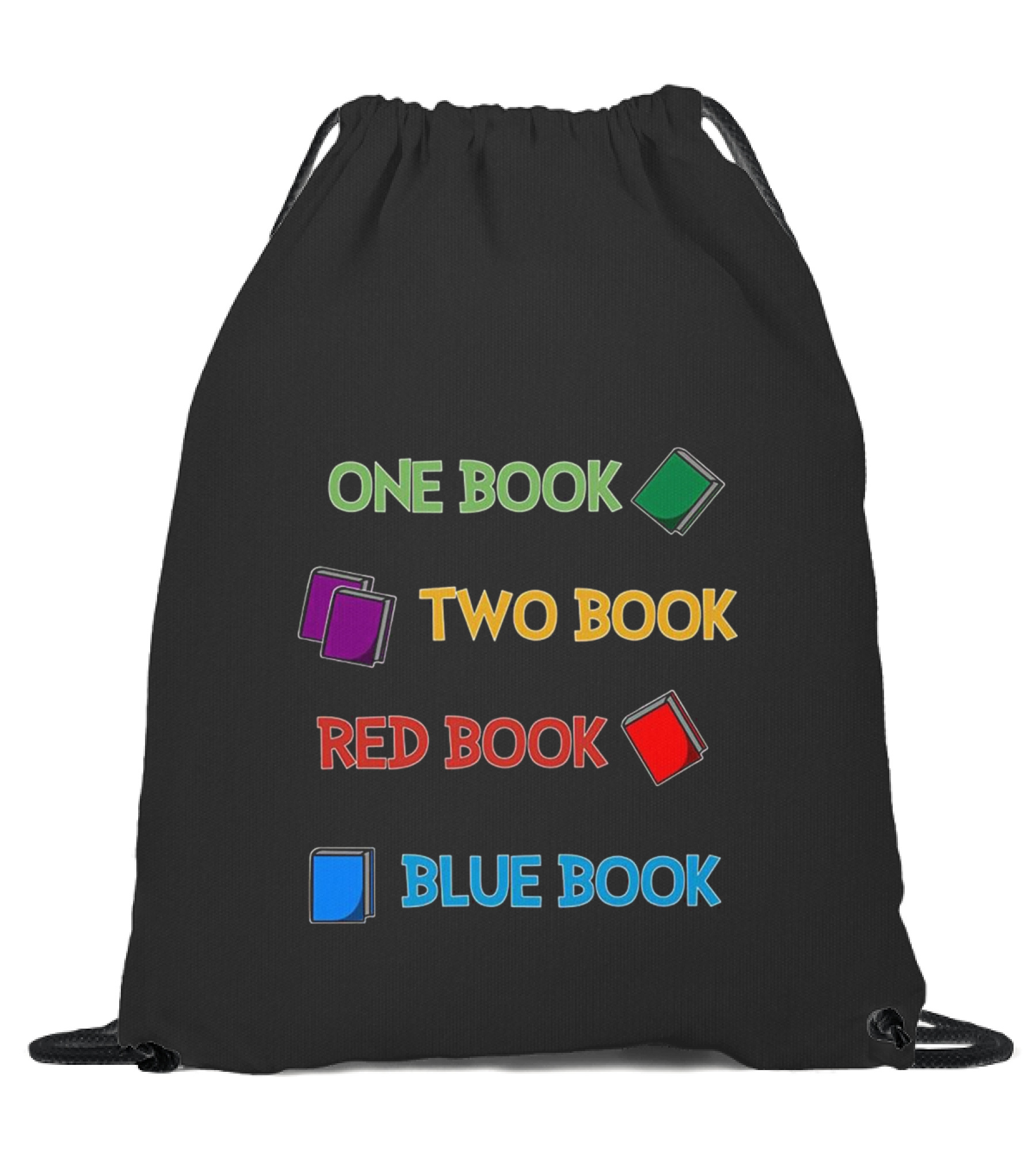 Reading One Book Two Book Red Drawstring Bag