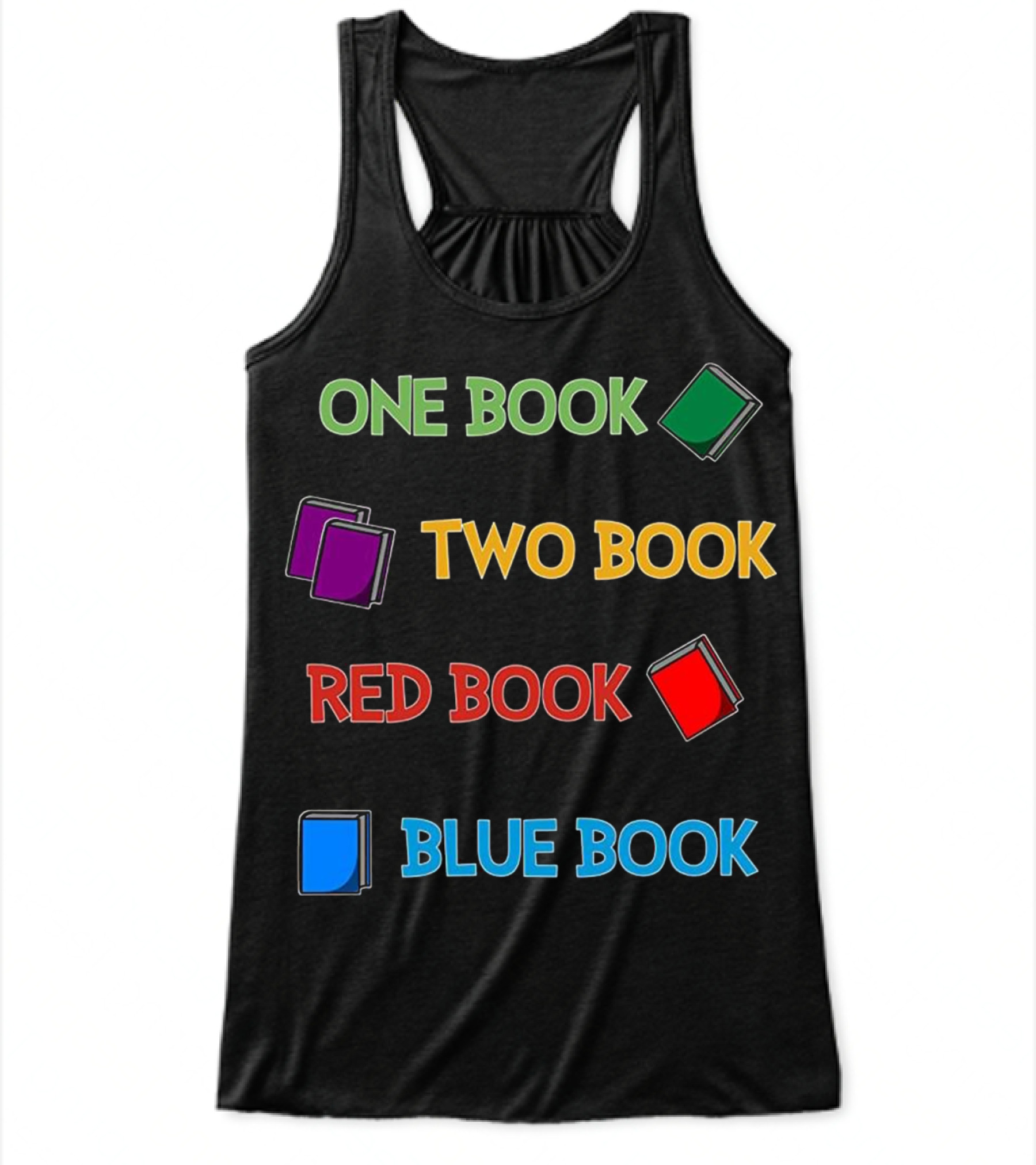 Reading One Book Two Book Red Flowy Tank Top