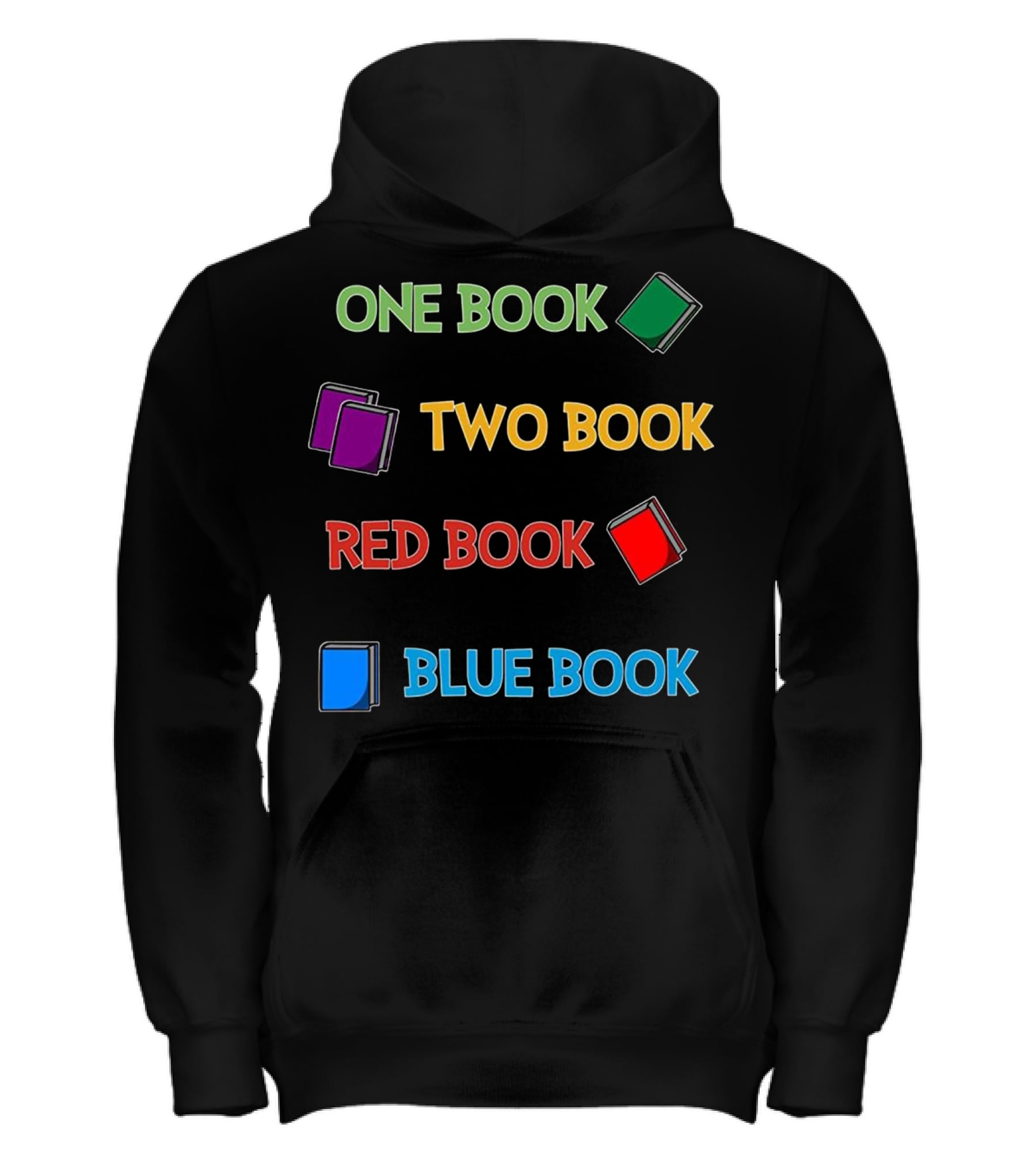 Reading One Book Two Book Red Kids Hoodie Reading One Book Two Book Red Kids Hoodie