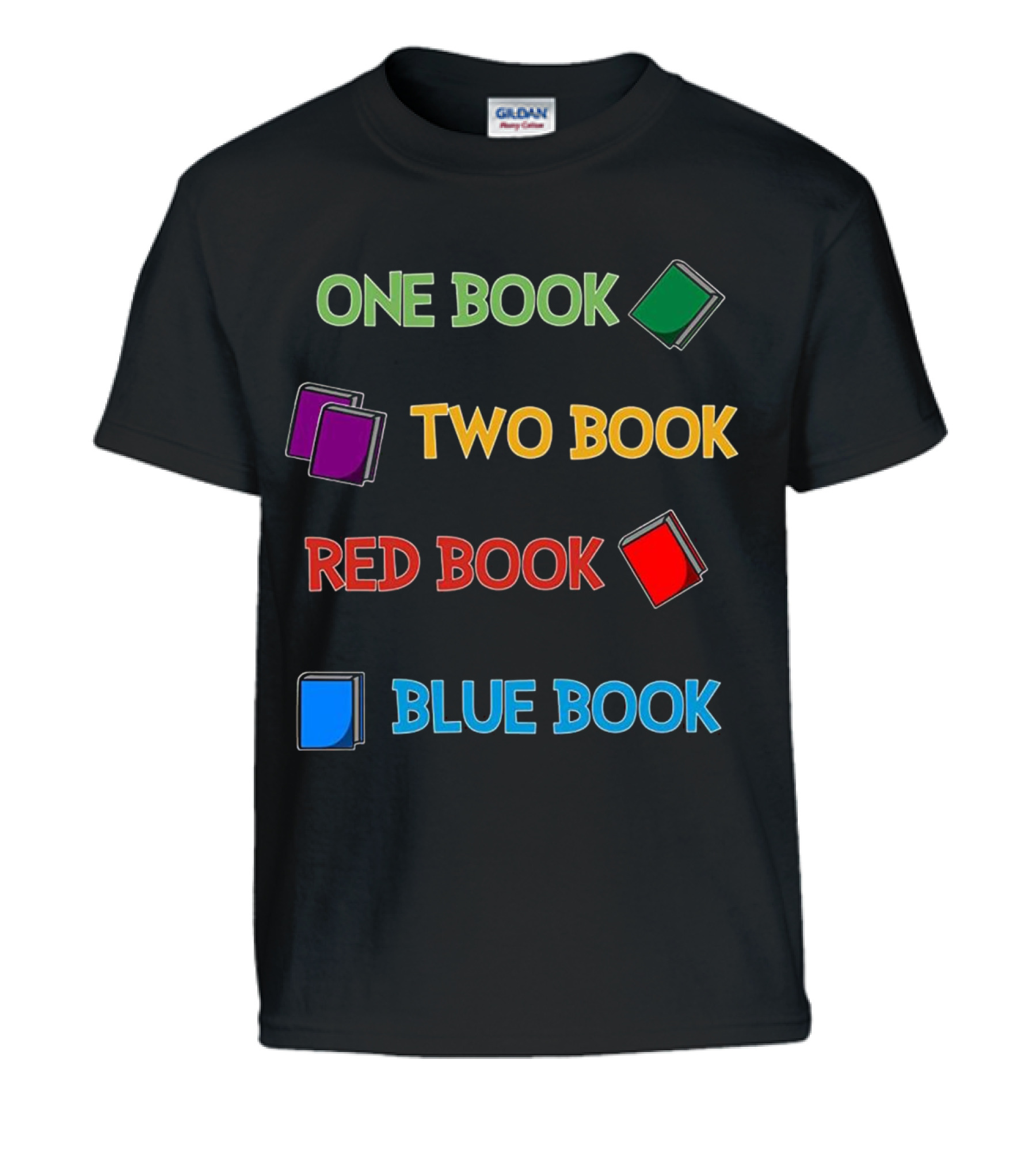 Reading One Book Two Book Red Kids T-Shirt