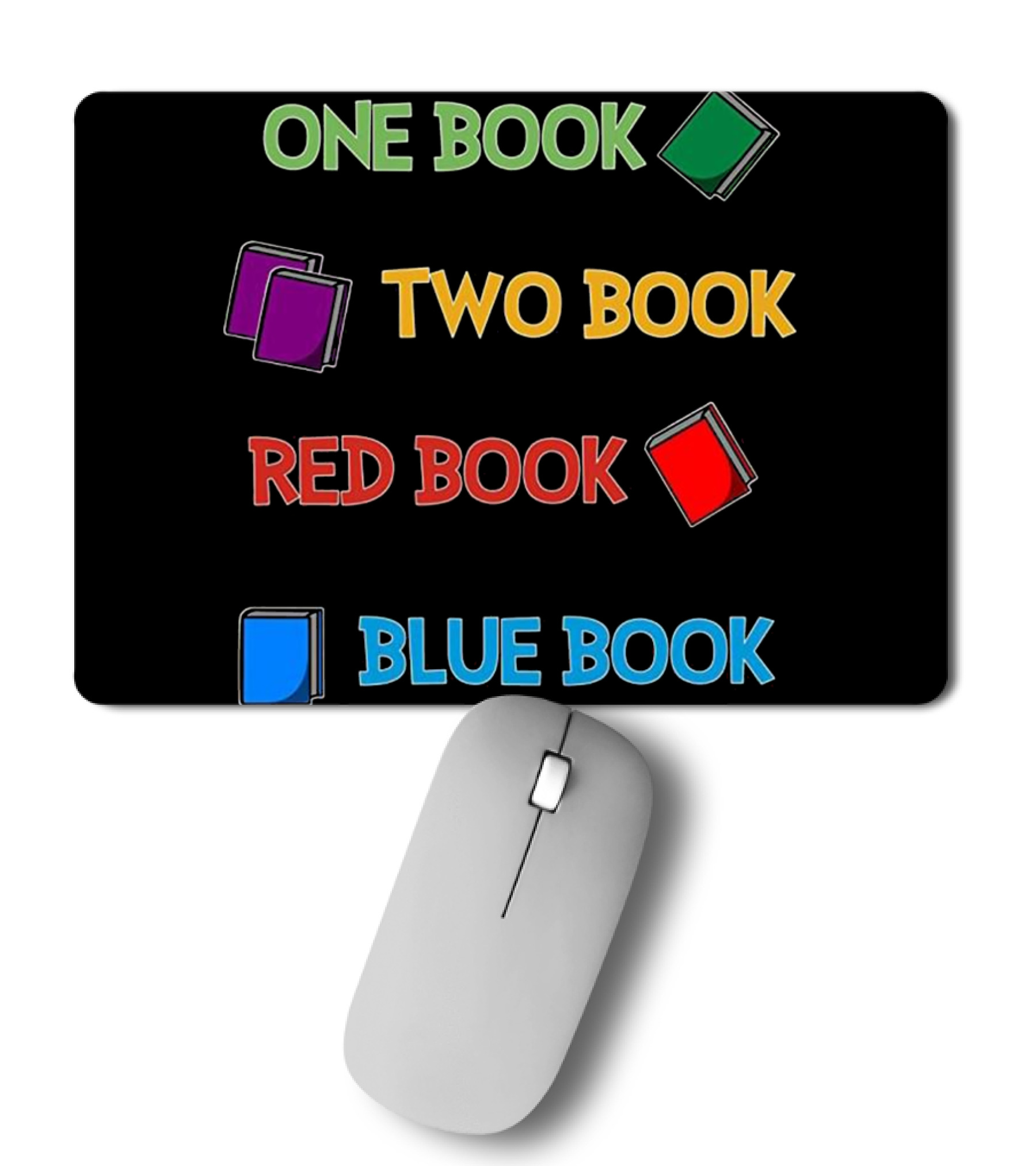 Reading One Book Two Book Red Mousepad