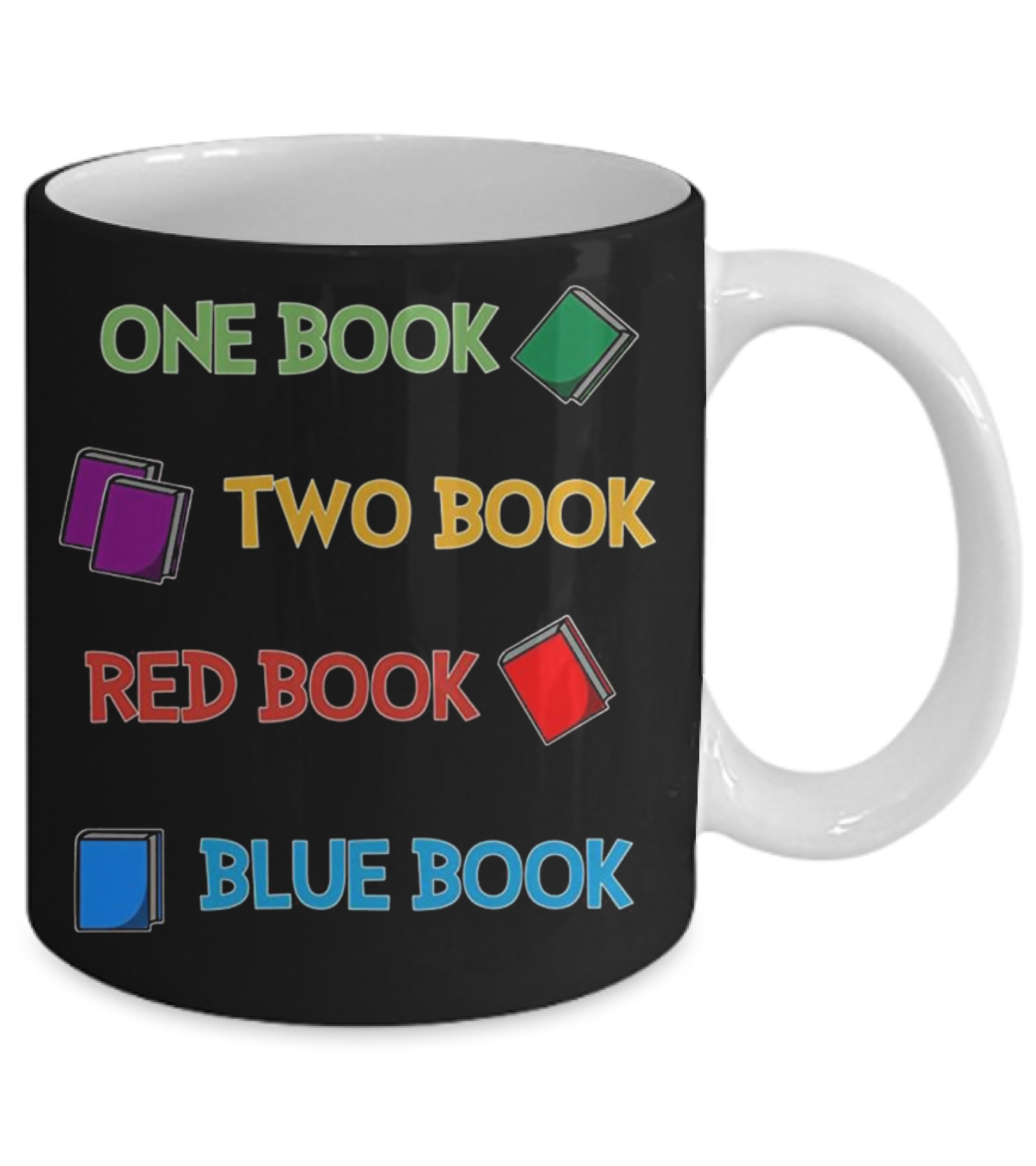 Reading One Book Two Book Red Mug