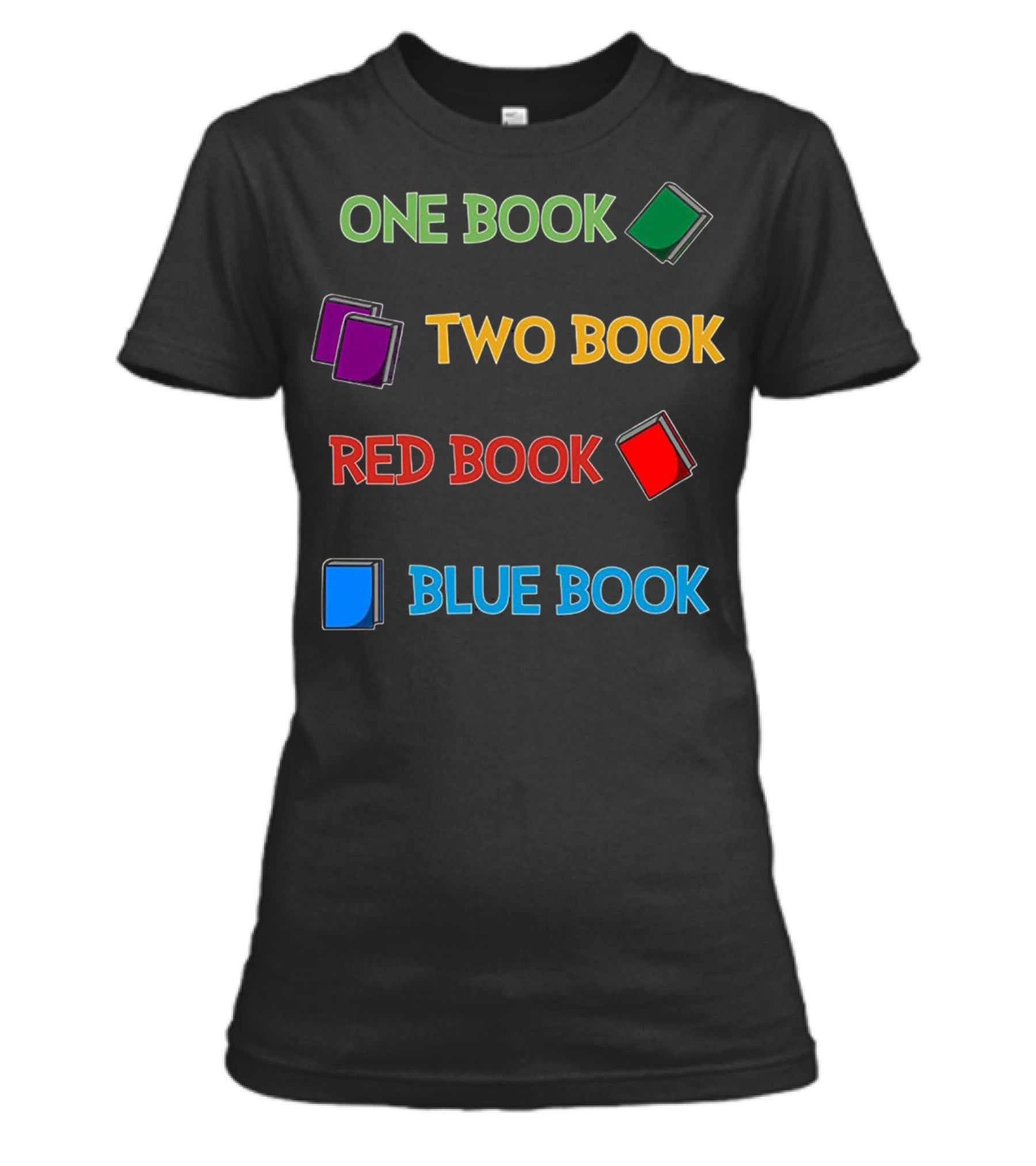 Reading One Book Two Book Red Womens T-Shirt Reading One Book Two Book Red Womens T-Shirt
