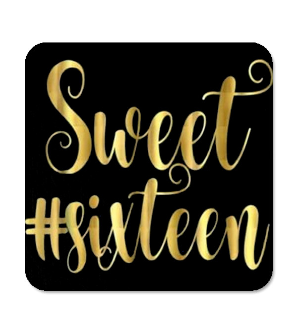 16th Birthday Gift Hashtag Coaster 16th Birthday Gift Hashtag Coaster