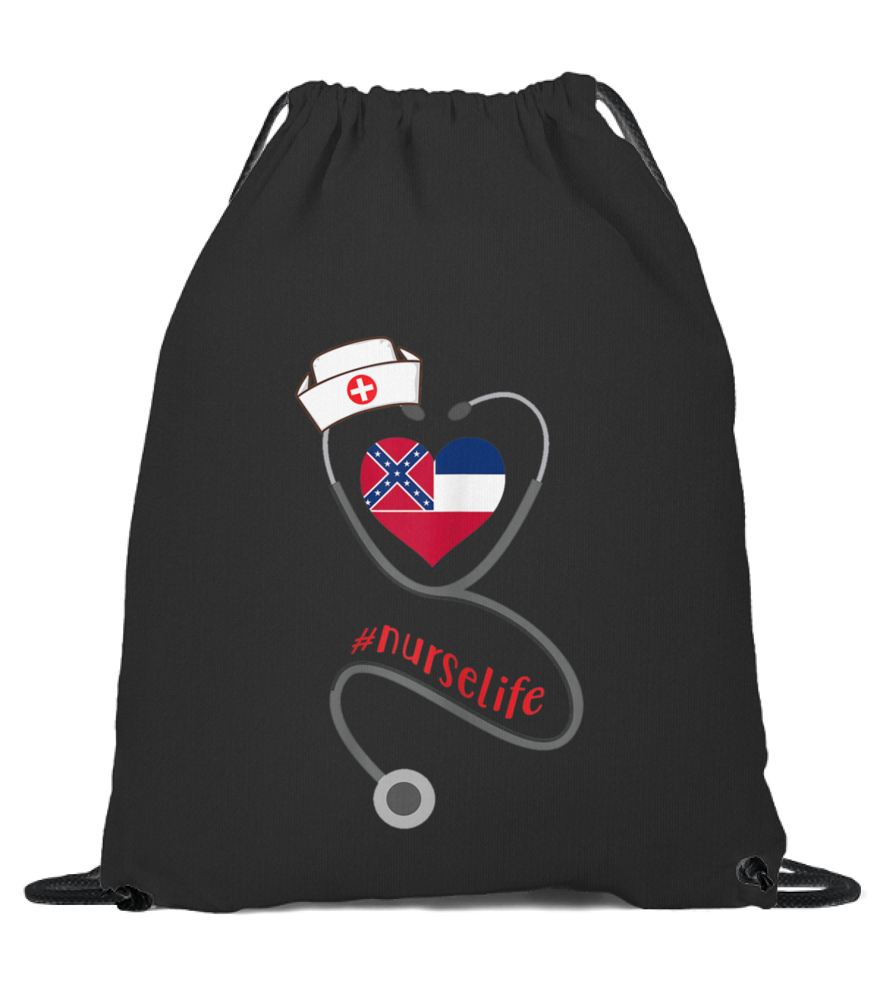 Womens Nurse Heart Mississippi #nurse Drawstring Bag Womens Nurse Heart Mississippi #nurse Drawstring Bag