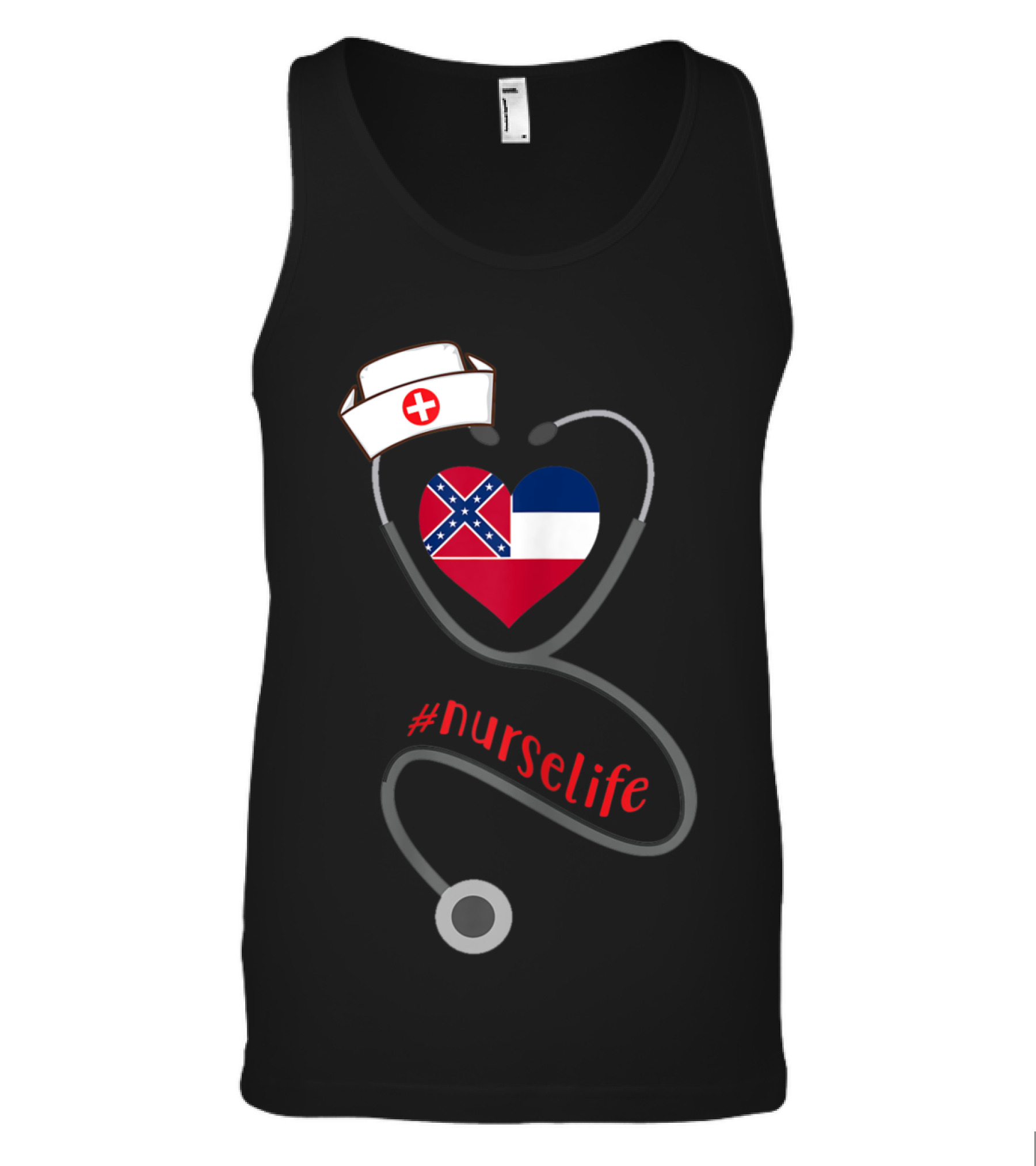 Womens Nurse Heart Mississippi #nurse Tank Top
