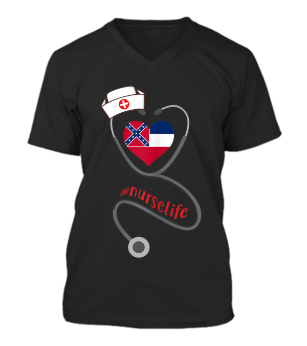 Womens Nurse Heart Mississippi #nurse V-Neck Unisex T-Shirt Womens Nurse Heart Mississippi #nurse V-Neck Unisex T-Shirt