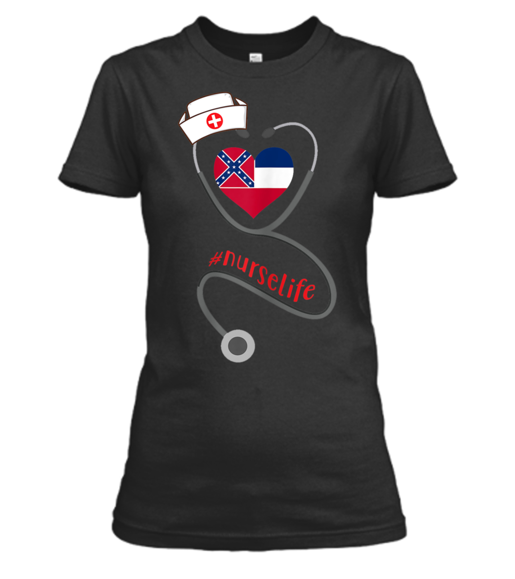 Womens Nurse Heart Mississippi #nurse Womens T-Shirt