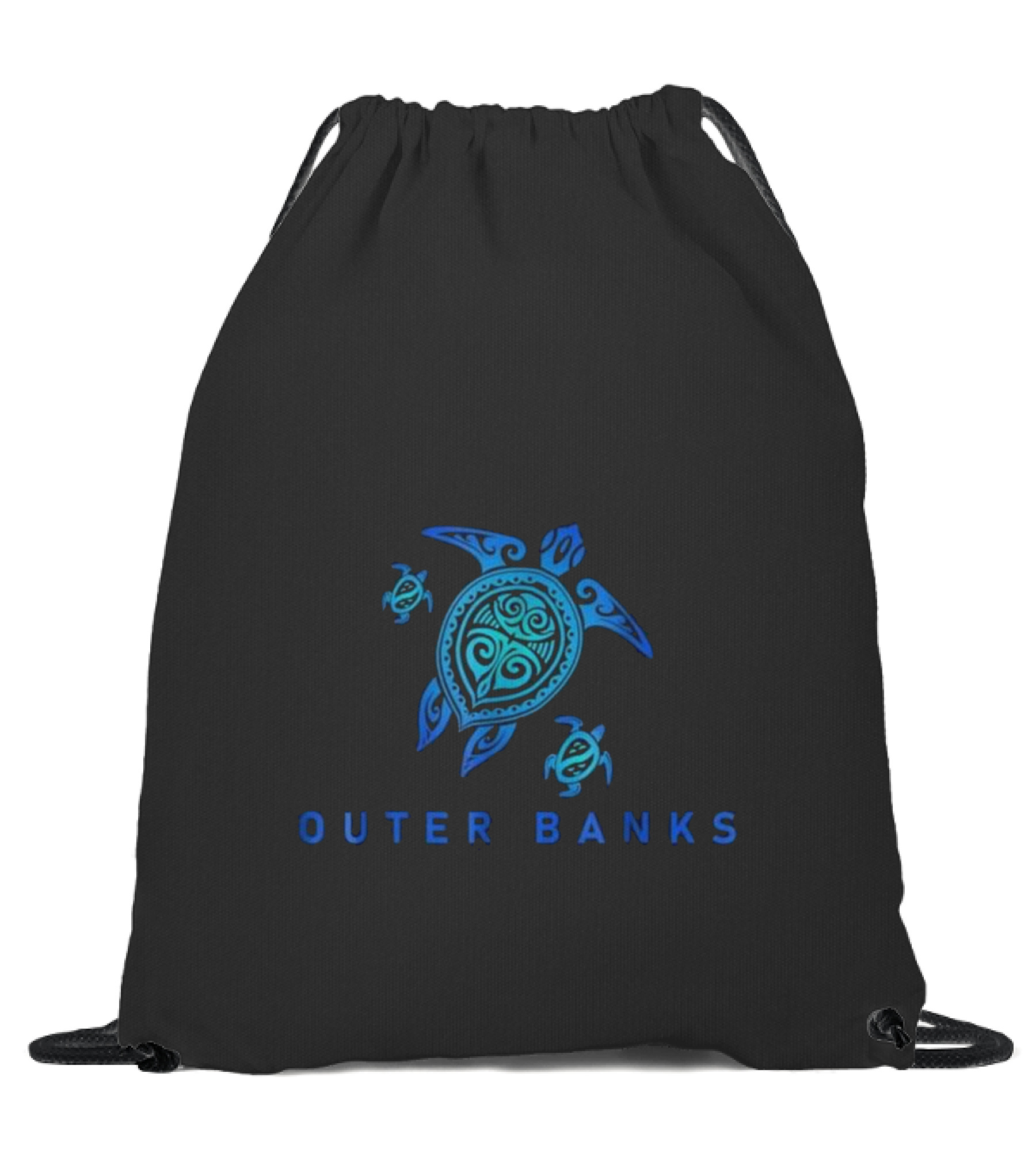 Outer Banks North Carolina Sea Blue Drawstring Bag