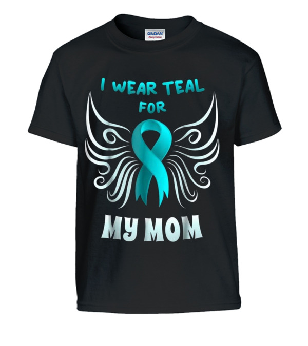 I Wear Teal For My Mom Teal Ri Kids T-Shirt I Wear Teal For My Mom Teal Ri Kids T-Shirt