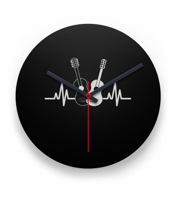 Acoustic Guitar Heartbeat Musician Clock Acoustic Guitar Heartbeat Musician Clock