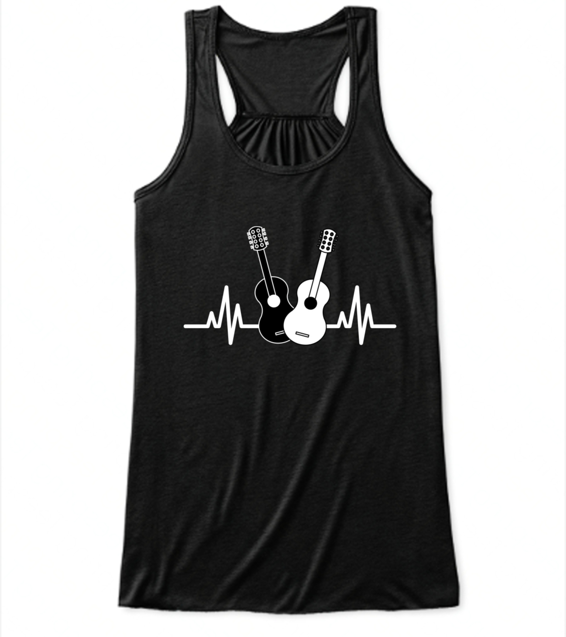 Acoustic Guitar Heartbeat Musician Flowy Tank Top