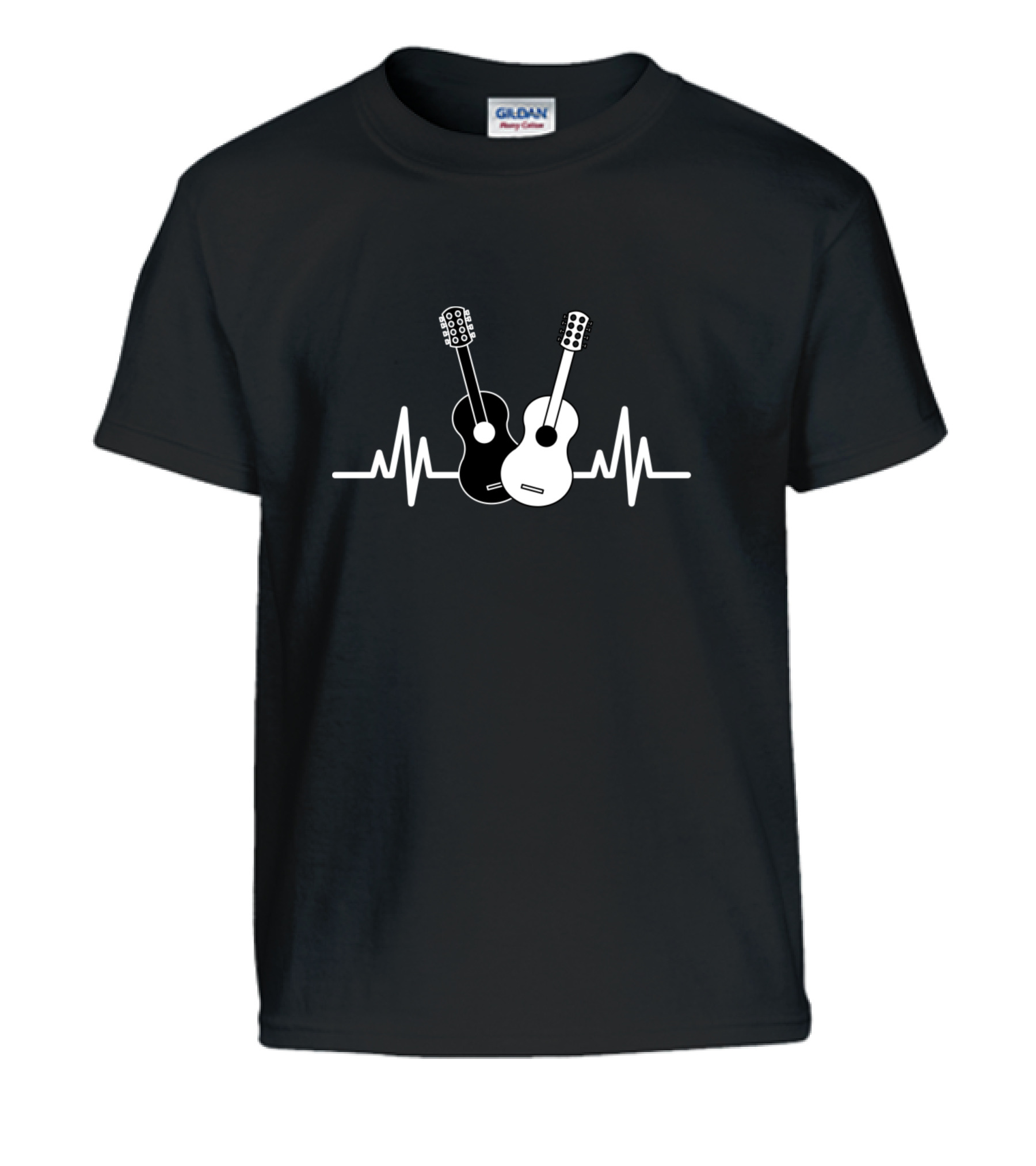 Acoustic Guitar Heartbeat Musician Kids T-Shirt