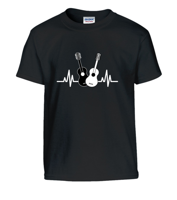 Acoustic Guitar Heartbeat Musician Kids T-Shirt Acoustic Guitar Heartbeat Musician Kids T-Shirt