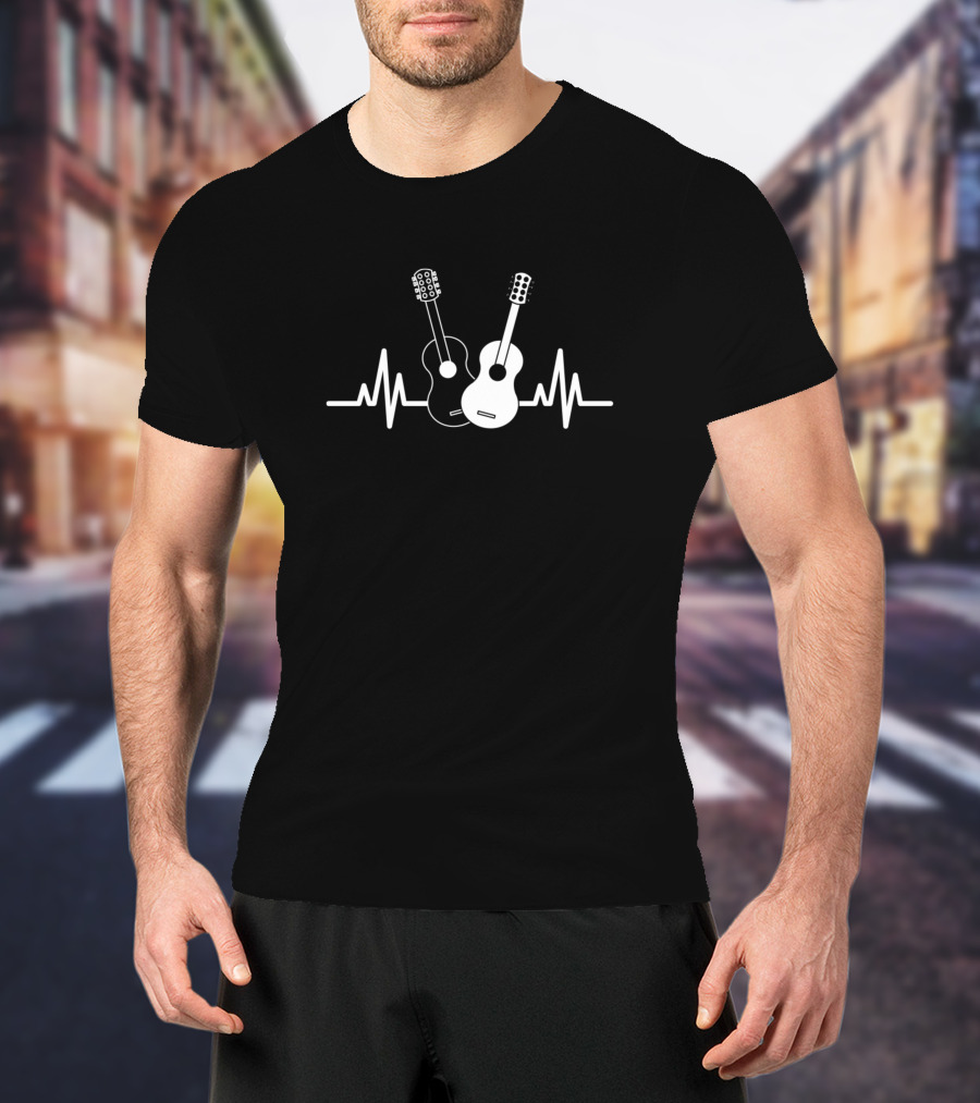 Acoustic Guitar Heartbeat Musician T-Shirt