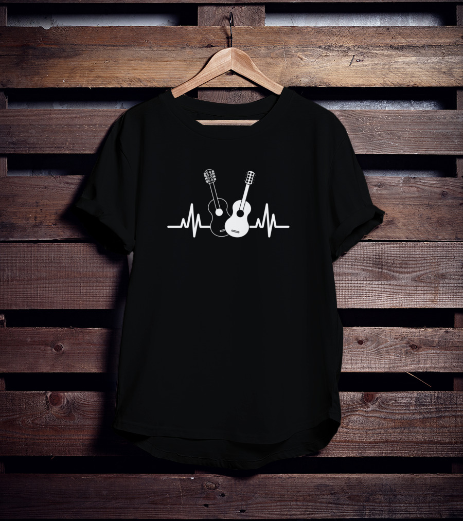 Acoustic Guitar Heartbeat Musician T-Shirt