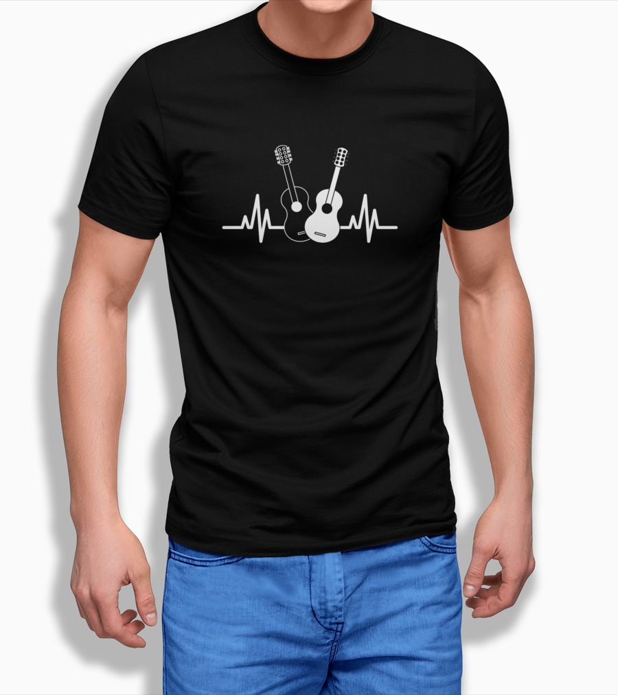 Acoustic Guitar Heartbeat Musician T-Shirt