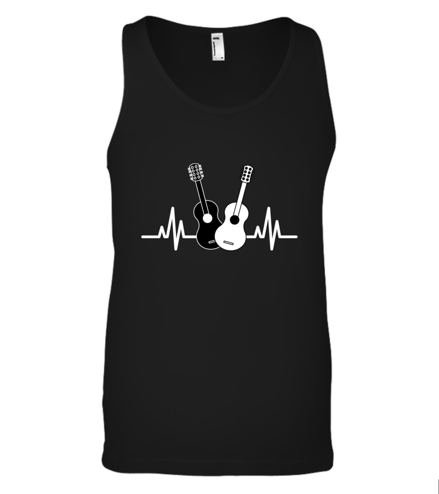 Acoustic Guitar Heartbeat Musician Tank Top