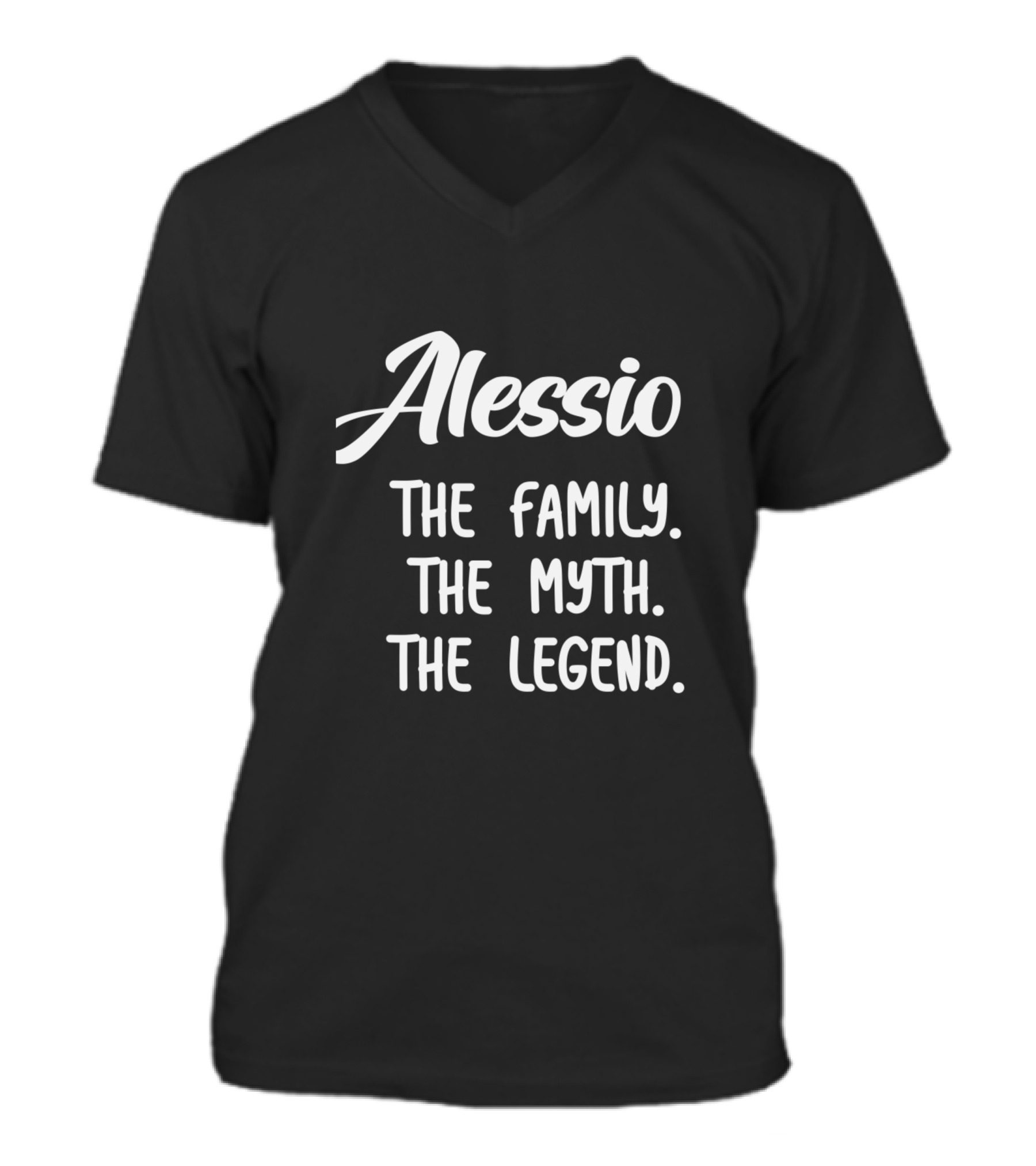 Alessio The Family The Myth The Legend V-Neck Unisex T-Shirt