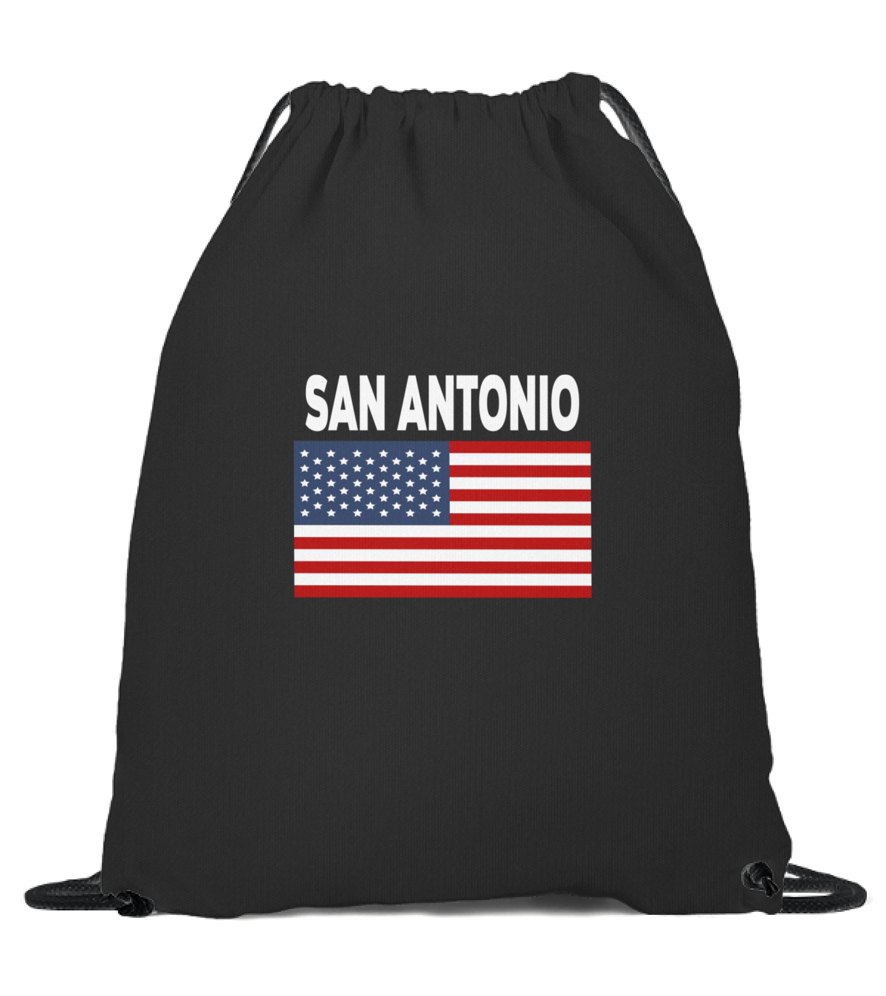 America Flag Basic San Antonio Drawstring Bag