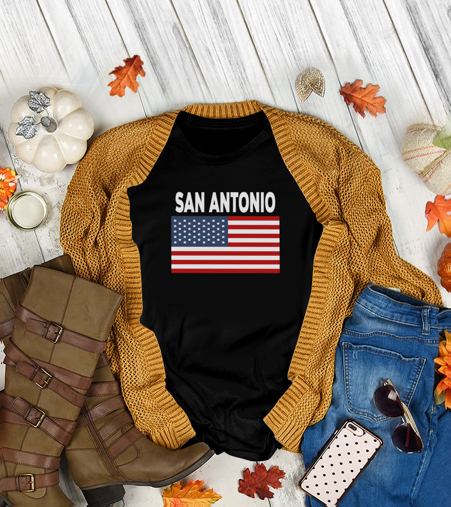 America Flag Basic San Antonio T-Shirt