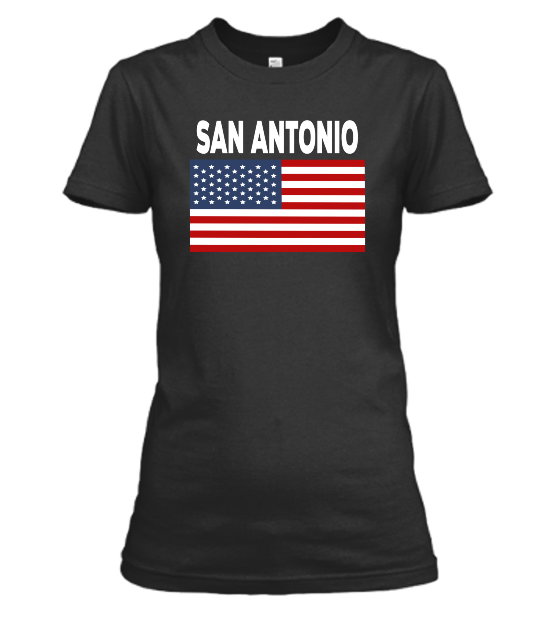 America Flag Basic San Antonio Womens T-Shirt