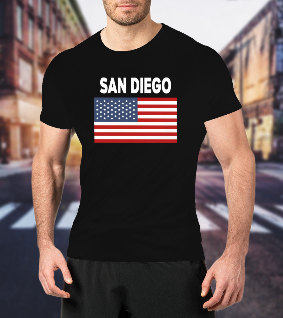 America Flag Basic San Diego T-Shirt
