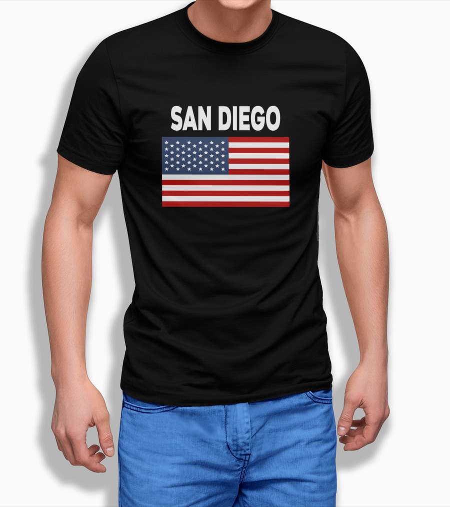 America Flag Basic San Diego T-Shirt
