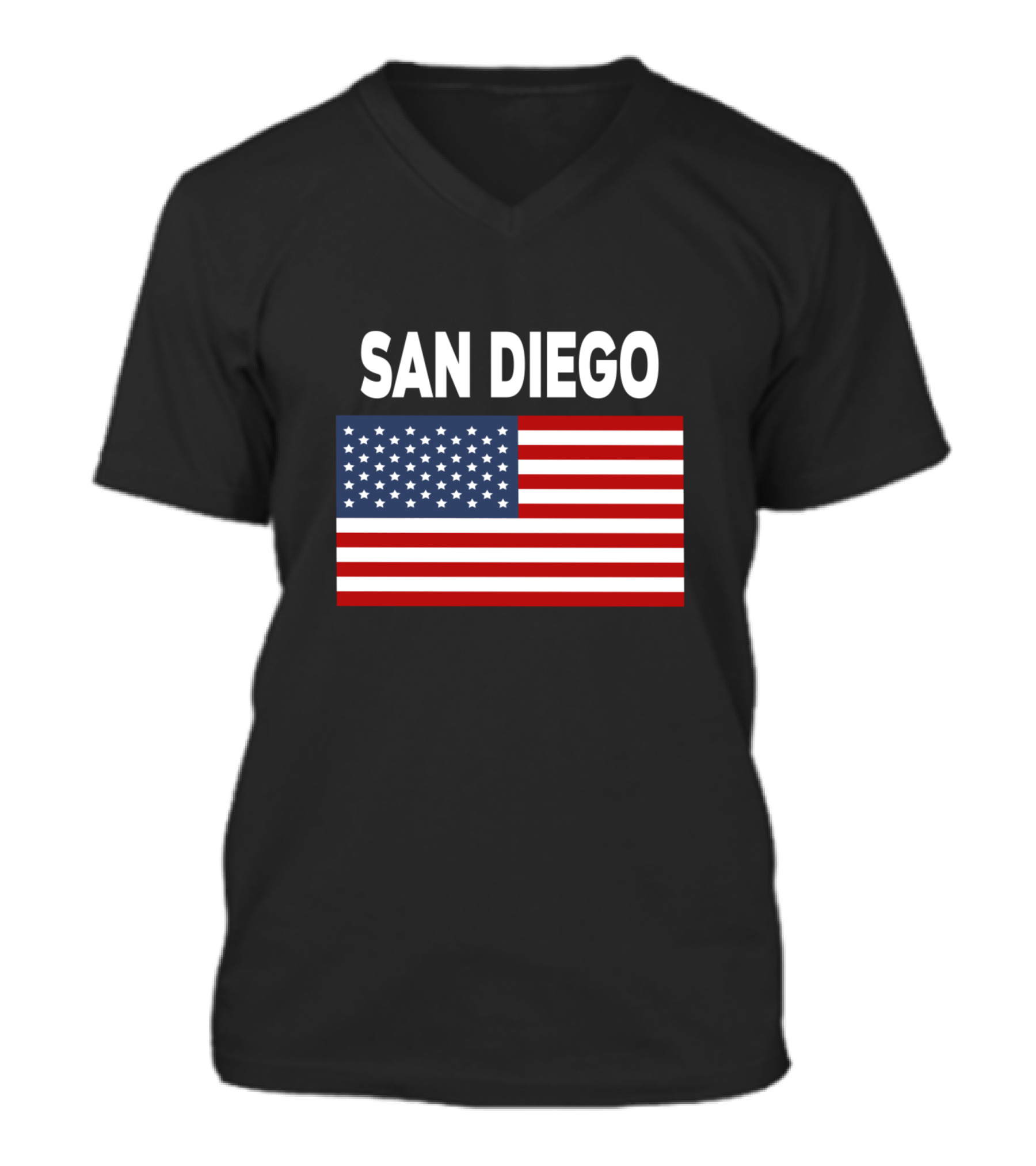 America Flag Basic San Diego V-Neck Unisex T-Shirt