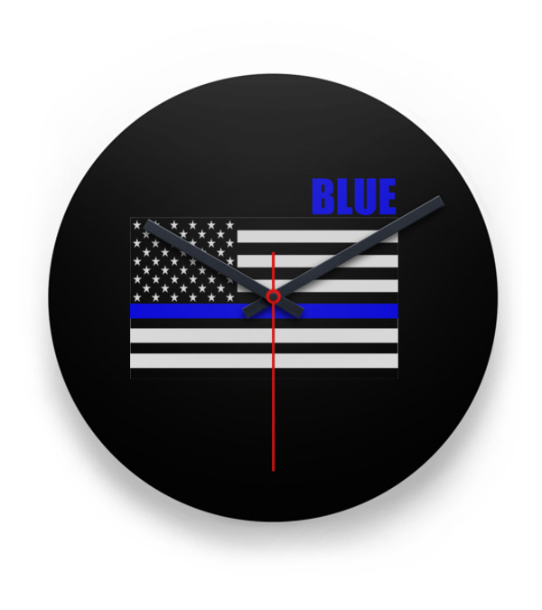 Back The Blue Thin Blue Line Flag Clock Back The Blue Thin Blue Line Flag Clock