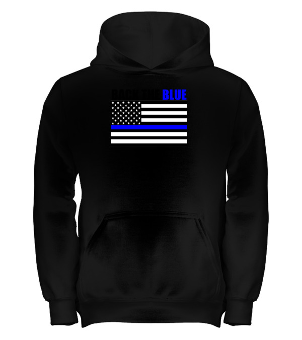 Back The Blue Thin Blue Line Flag Kids Hoodie Back The Blue Thin Blue Line Flag Kids Hoodie