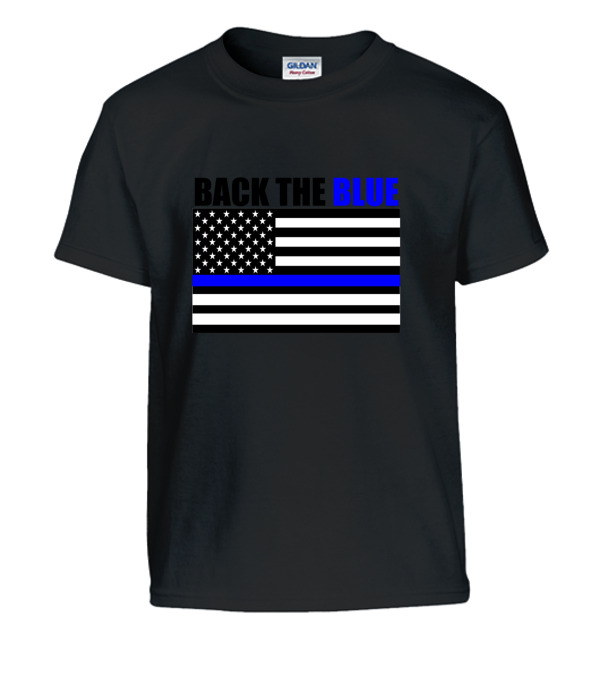 Back The Blue Thin Blue Line Flag Kids T-Shirt Back The Blue Thin Blue Line Flag Kids T-Shirt