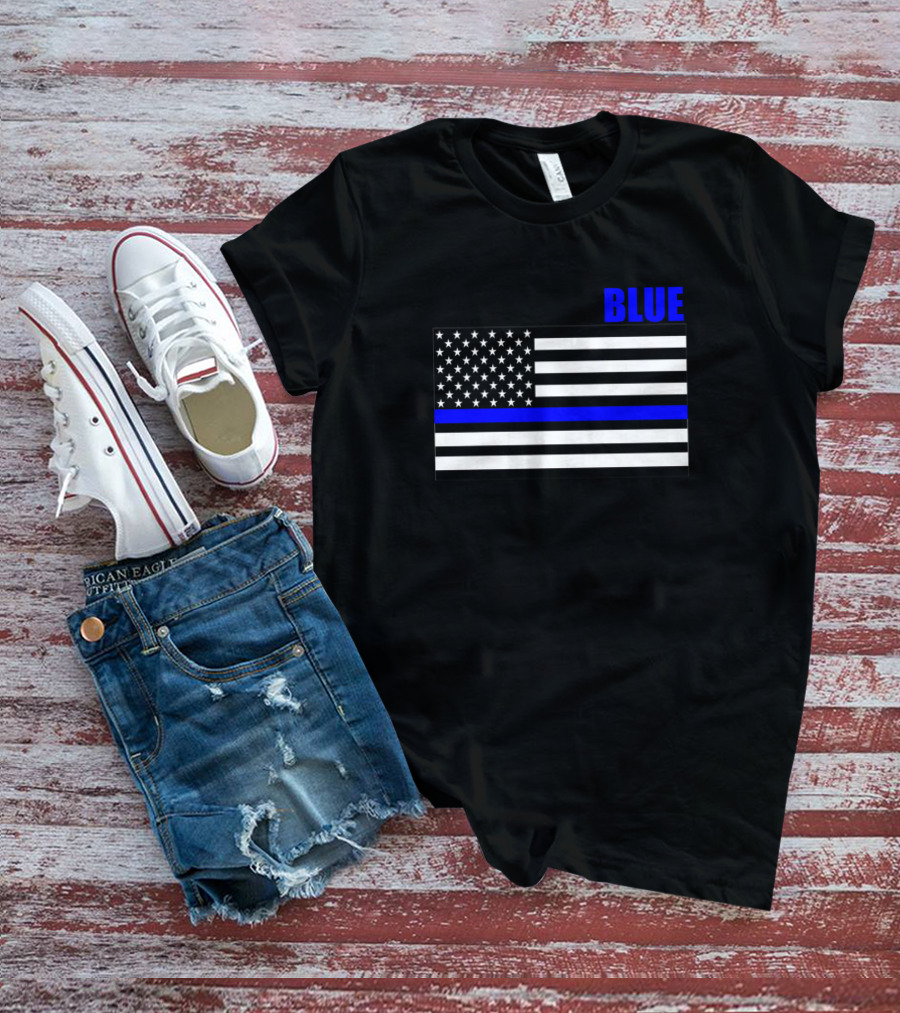 Back The Blue Thin Blue Line Flag T-Shirt