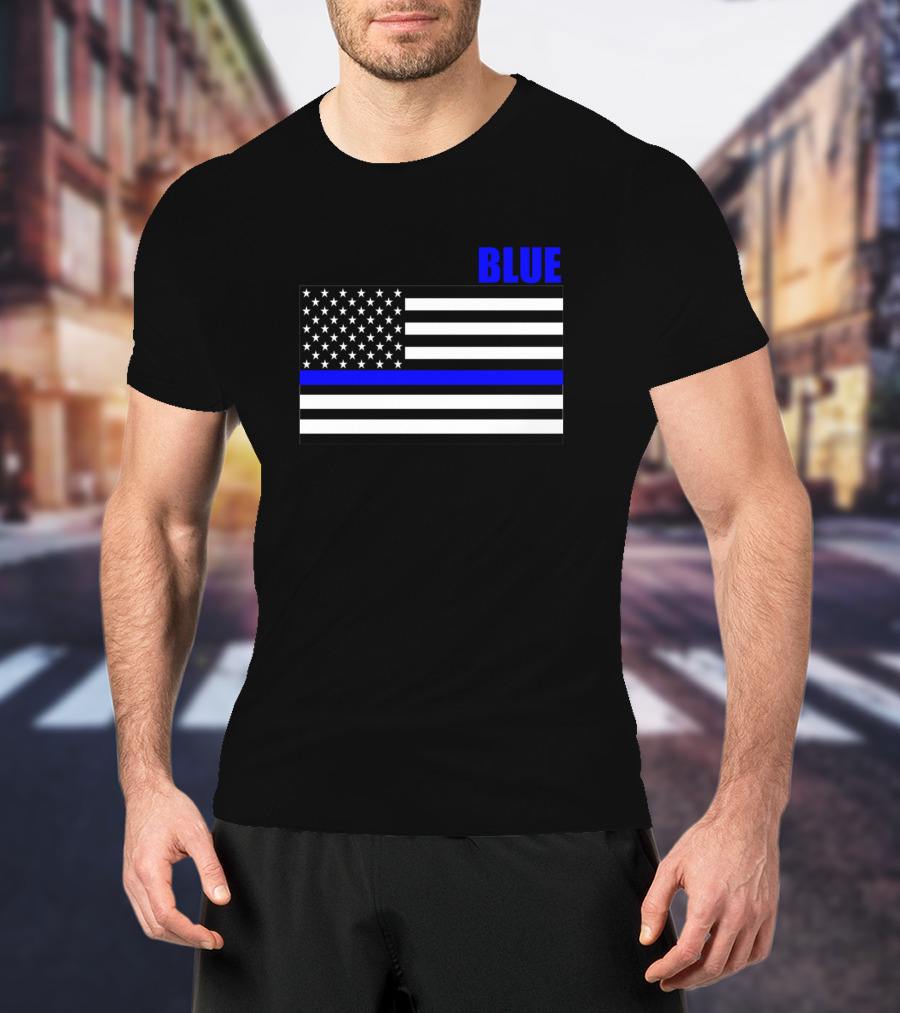Back The Blue Thin Blue Line Flag T-Shirt