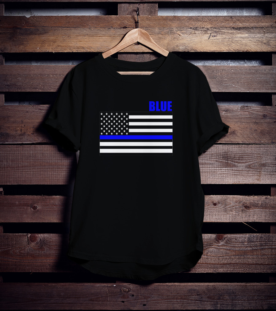 Back The Blue Thin Blue Line Flag T-Shirt