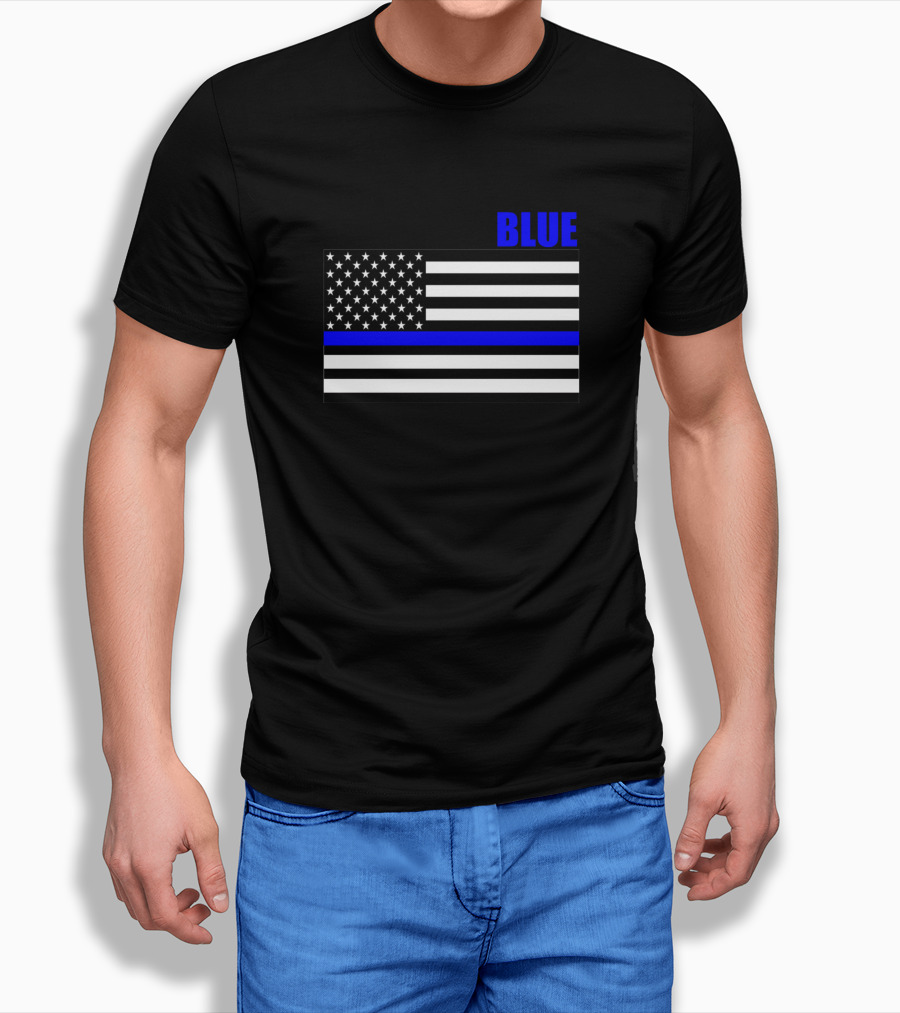 Back The Blue Thin Blue Line Flag T-Shirt