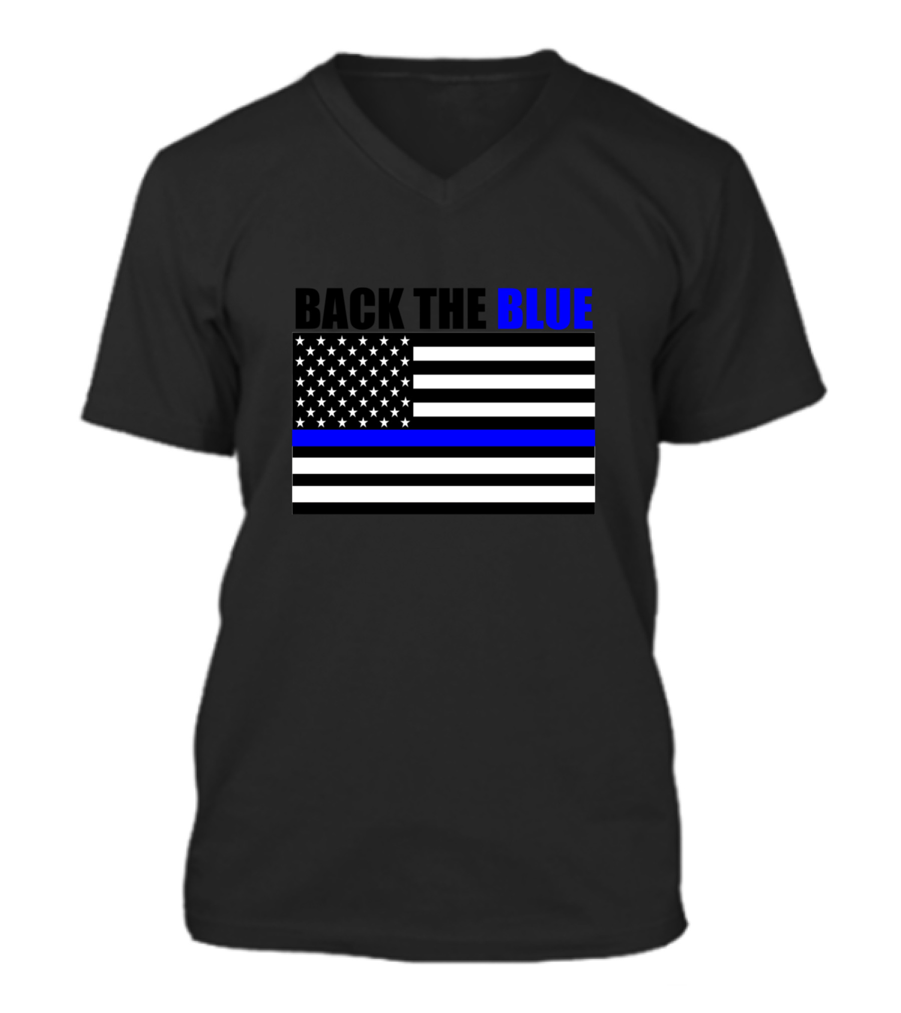 Back The Blue Thin Blue Line Flag V-Neck Unisex T-Shirt